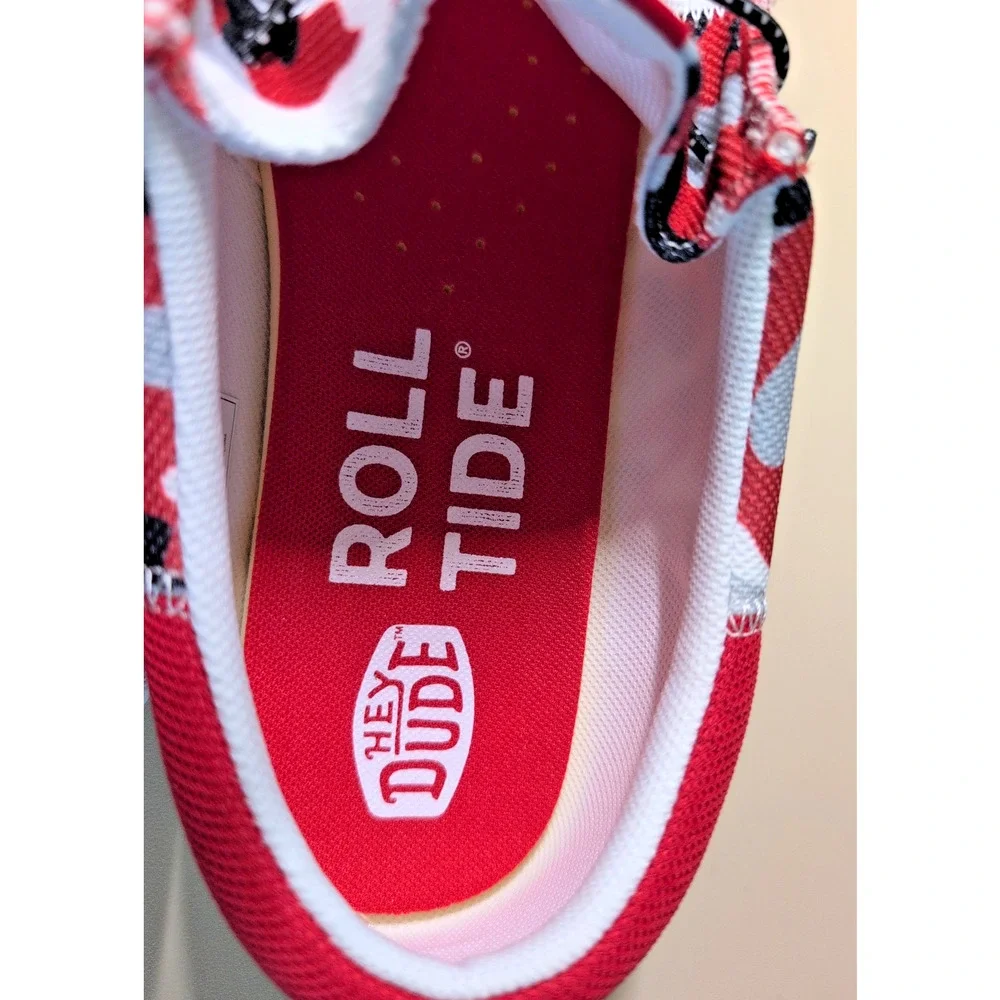Hey Dude Wally Tri Alabama Crimson Tide Size 15 Alabama Crimson White Red NEW!